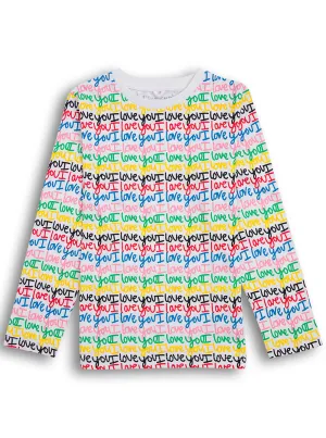 Stella McCartney Kids I Love You Printed Long Sleeve T-Shirt