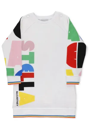 Stella McCartney Kids Maxi Logo Printed Sweatshirt Dress