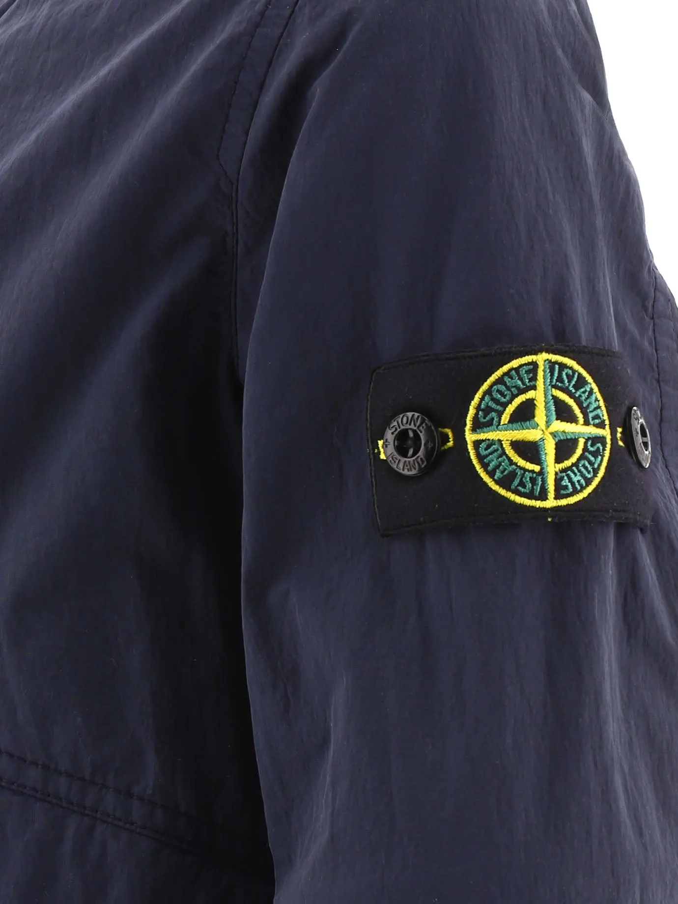 Stone Island Junior Logo Patch Zip-Up Bomber Jacket