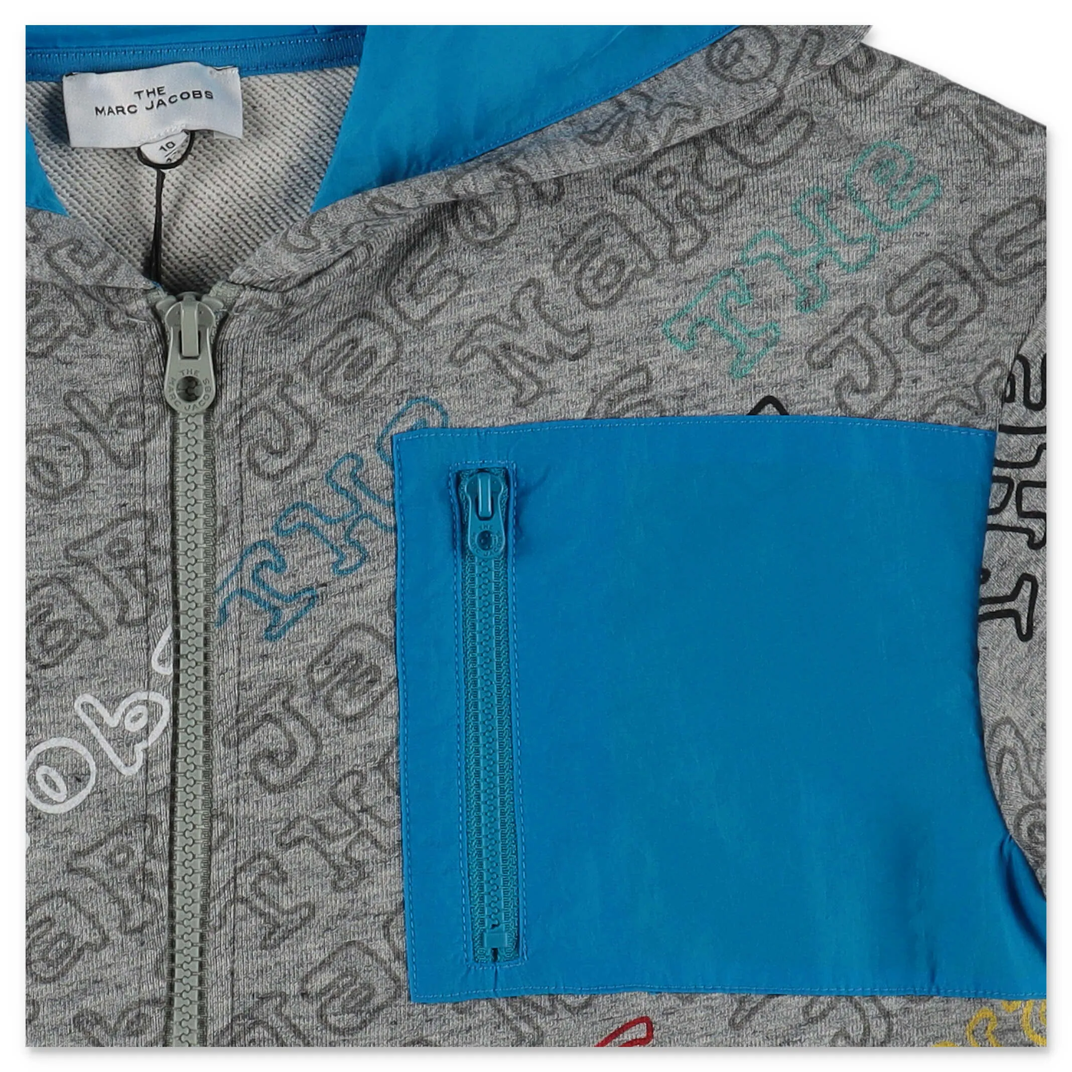The Marc Jacobs Kids Allover Logo Printed Hooded Jacket