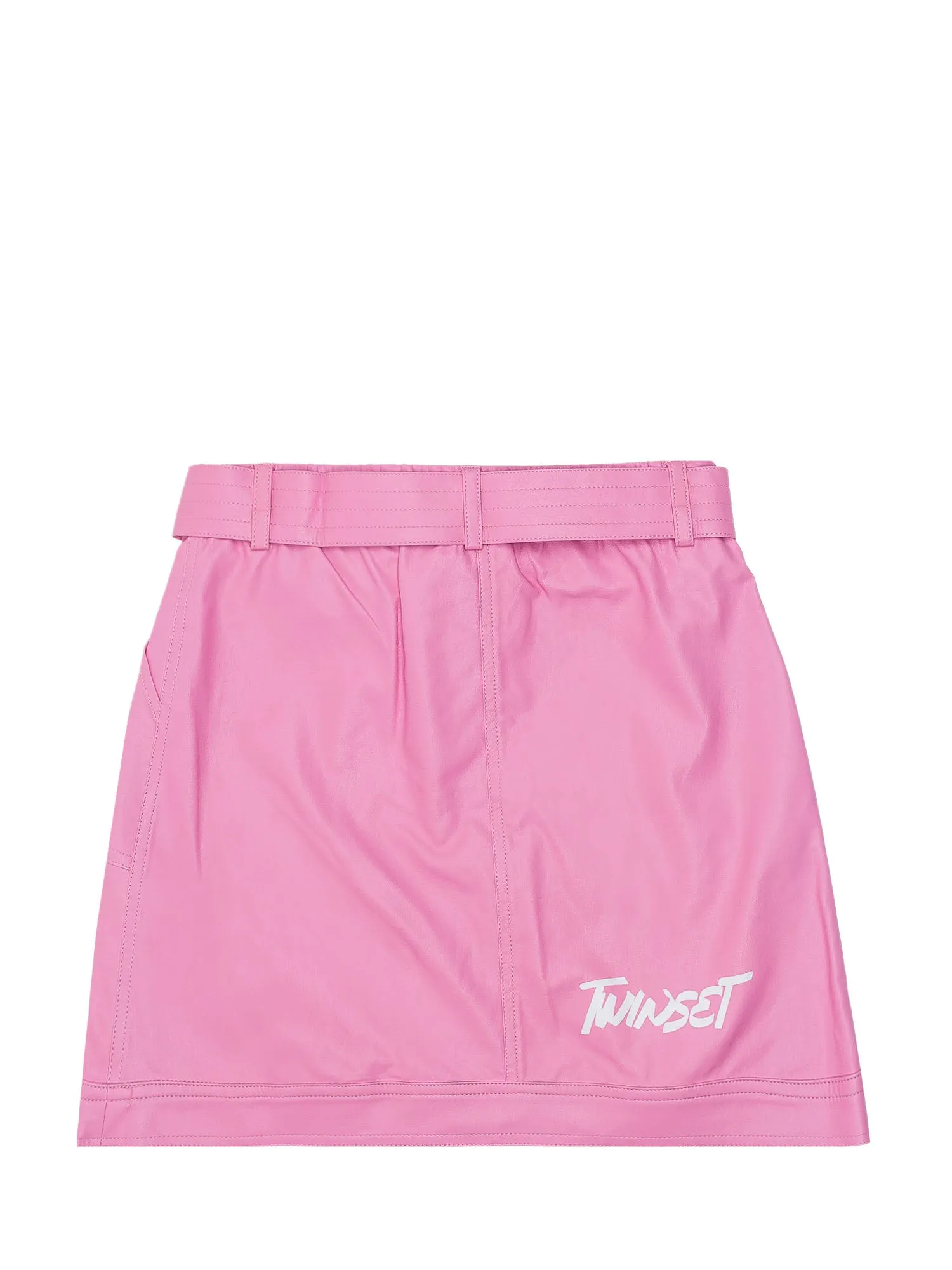 TWINSET Kids Logo Printed Belted Skirt
