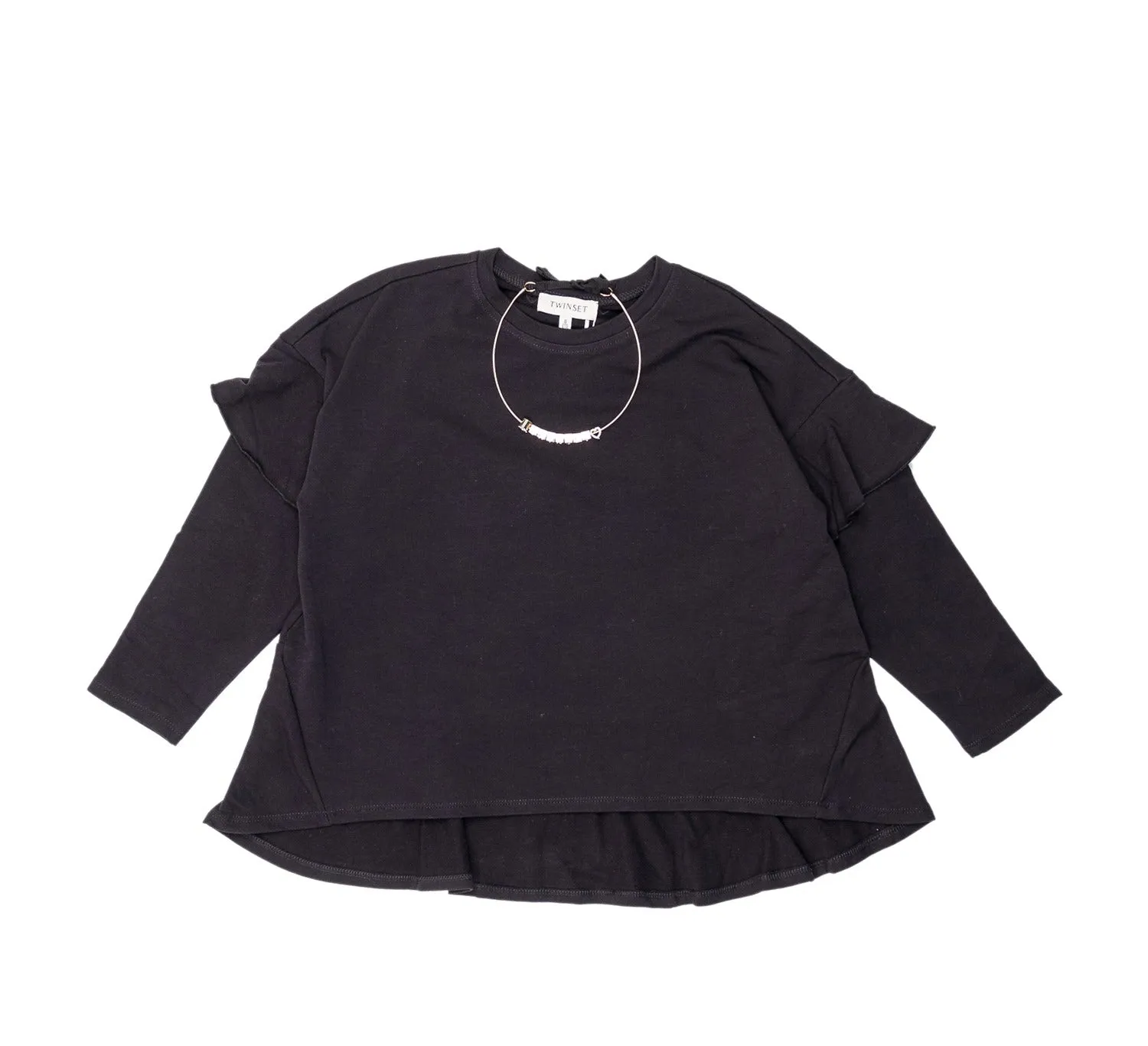 TWINSET Kids Necklace Detail Ruffled Sweatshirt