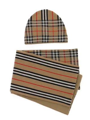 urberry Kids Vintage Check Scarf And Beanie Set