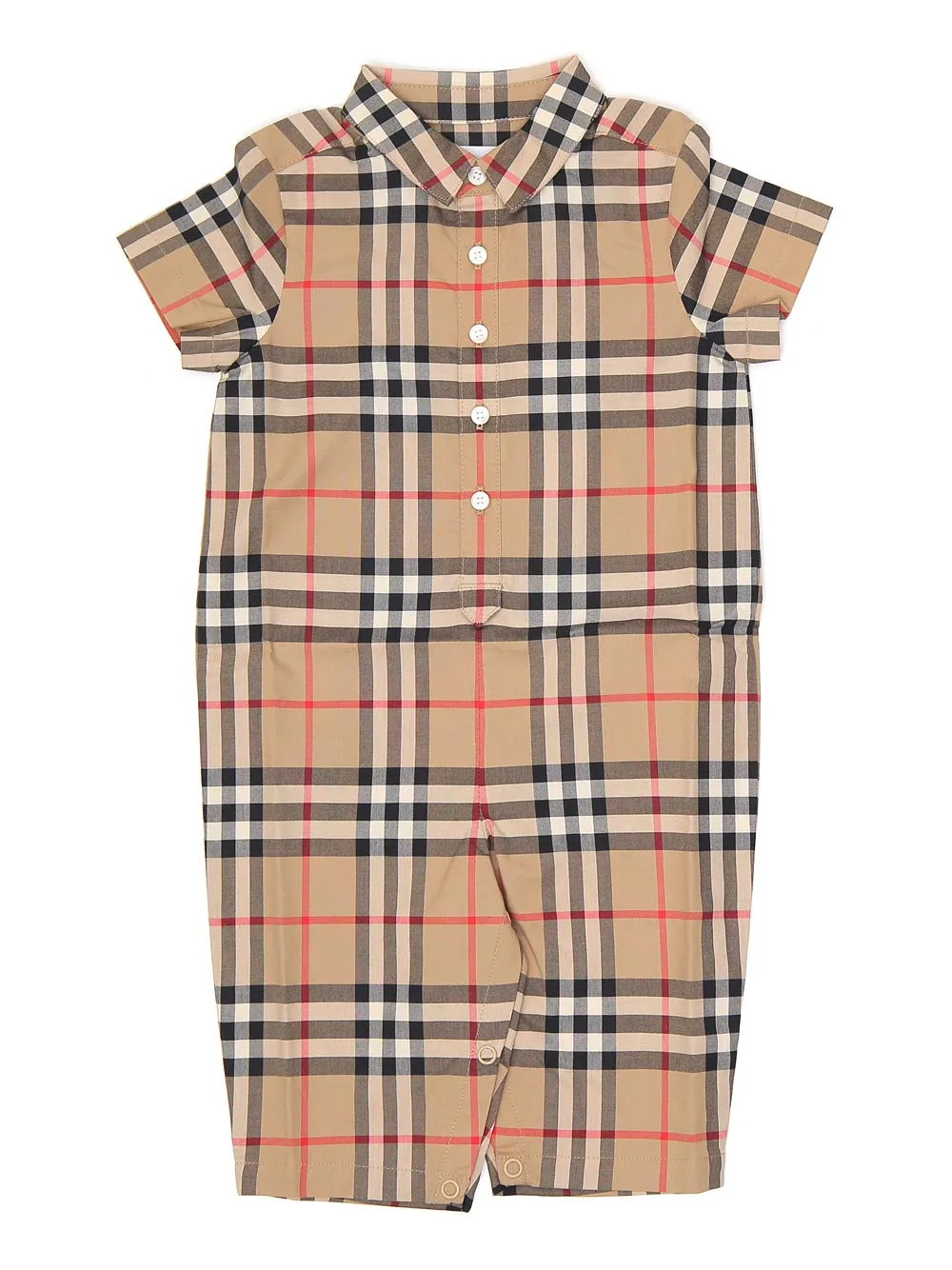 urberry Kids Vintage Check Short Sleeve Romper