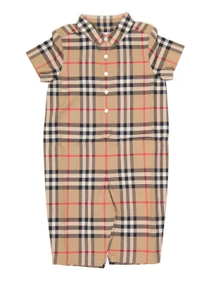urberry Kids Vintage Check Short Sleeve Romper