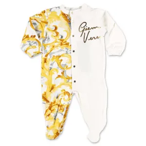 Versace Kids Barocco Print Panelled Onesie