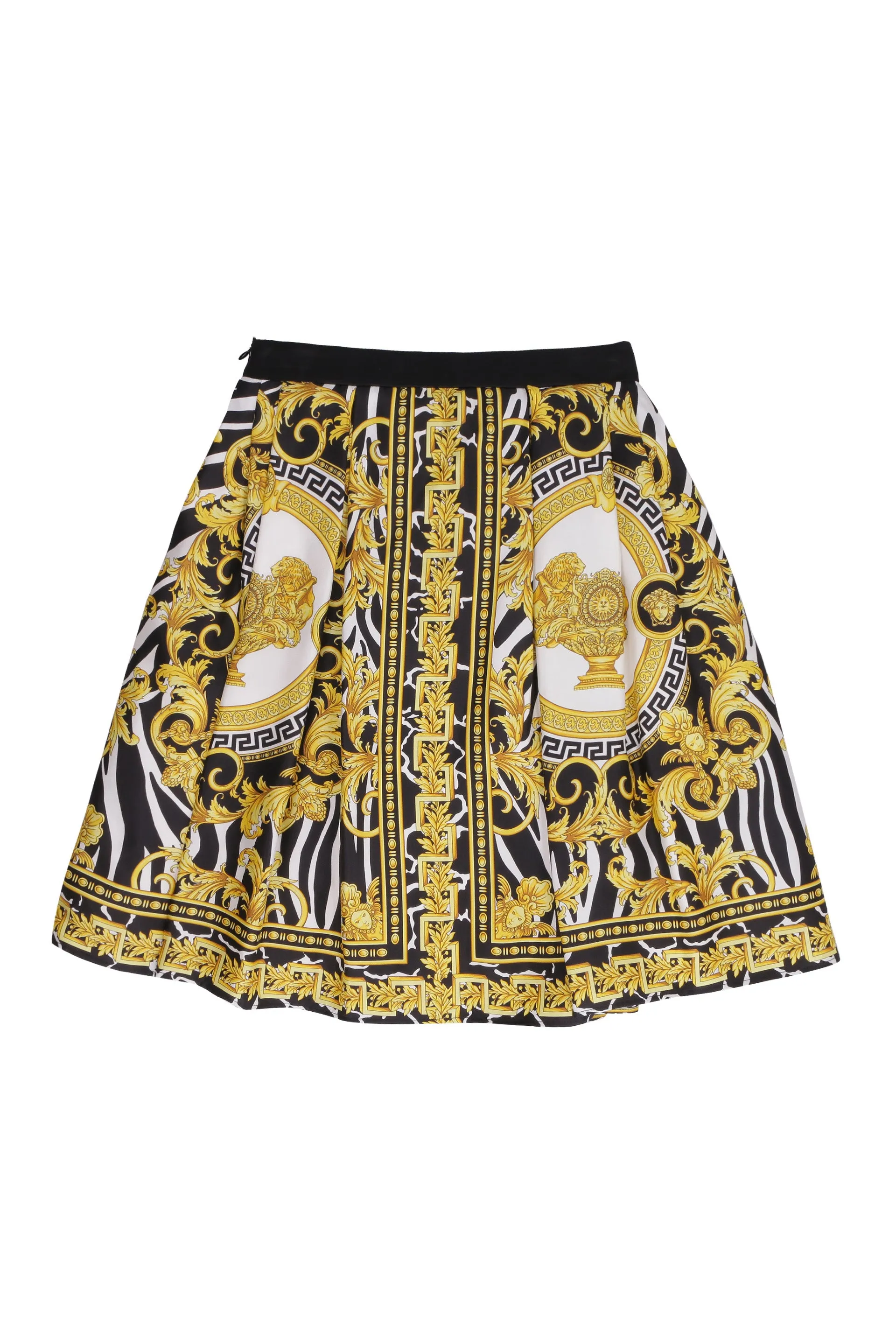 Versace Kids Barocco Print Pleated Skirt