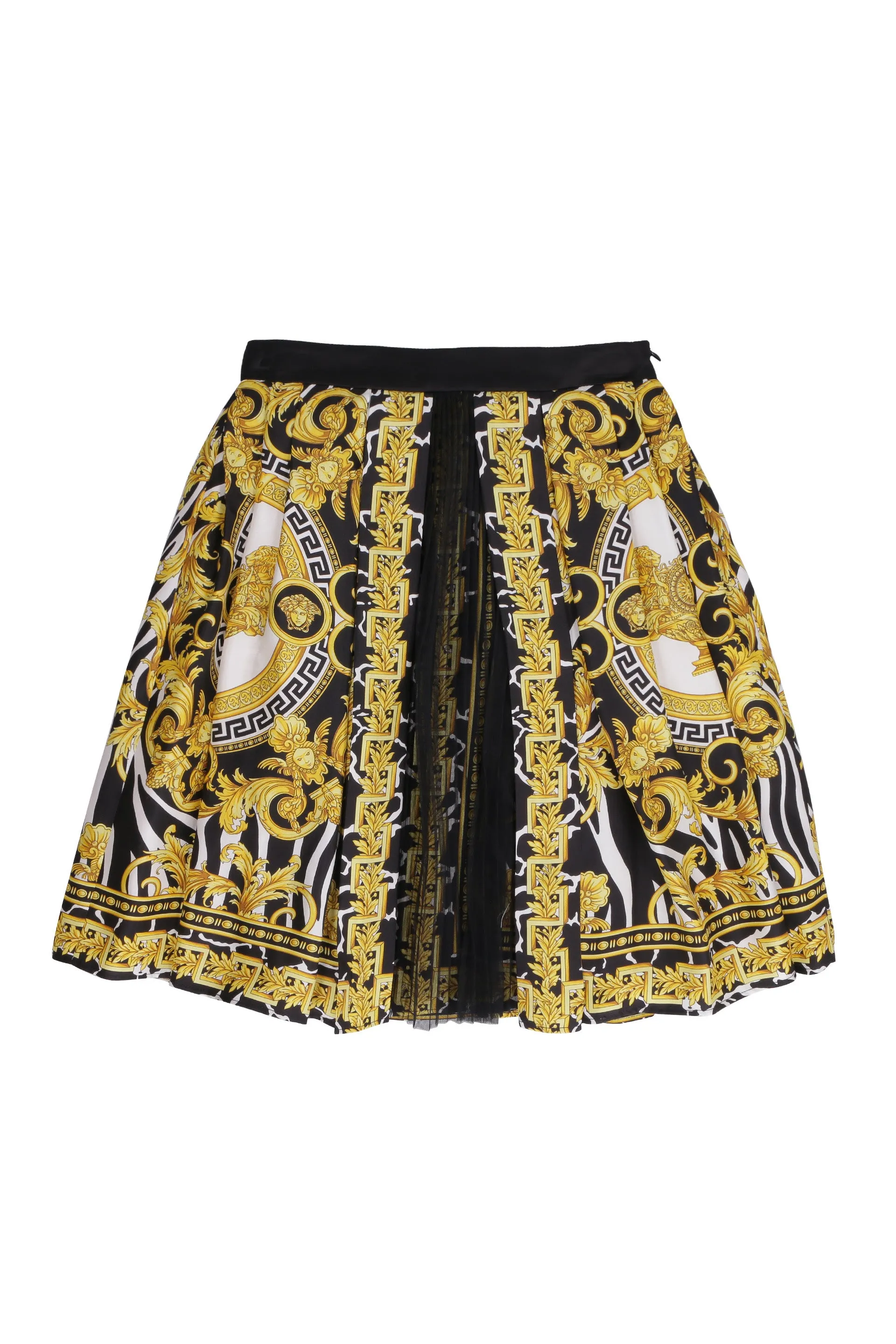Versace Kids Barocco Print Pleated Skirt