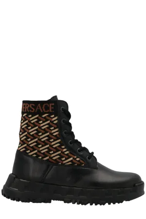 Versace Kids Logo Jacquard Boots