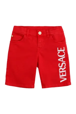 Versace Kids Logo Printed Shorts