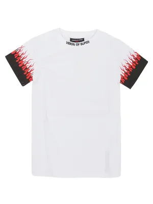 Vision Of Super Kids Double Flame Printed T-Shirt