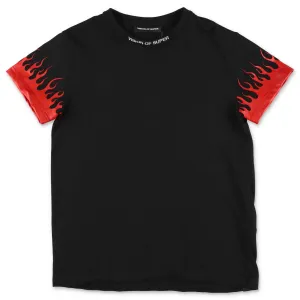 Vision Of Super Kids Flame Printed Crewneck T-Shirt