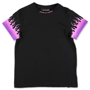 Vision Of Super Kids Flame Printed T-Shirt