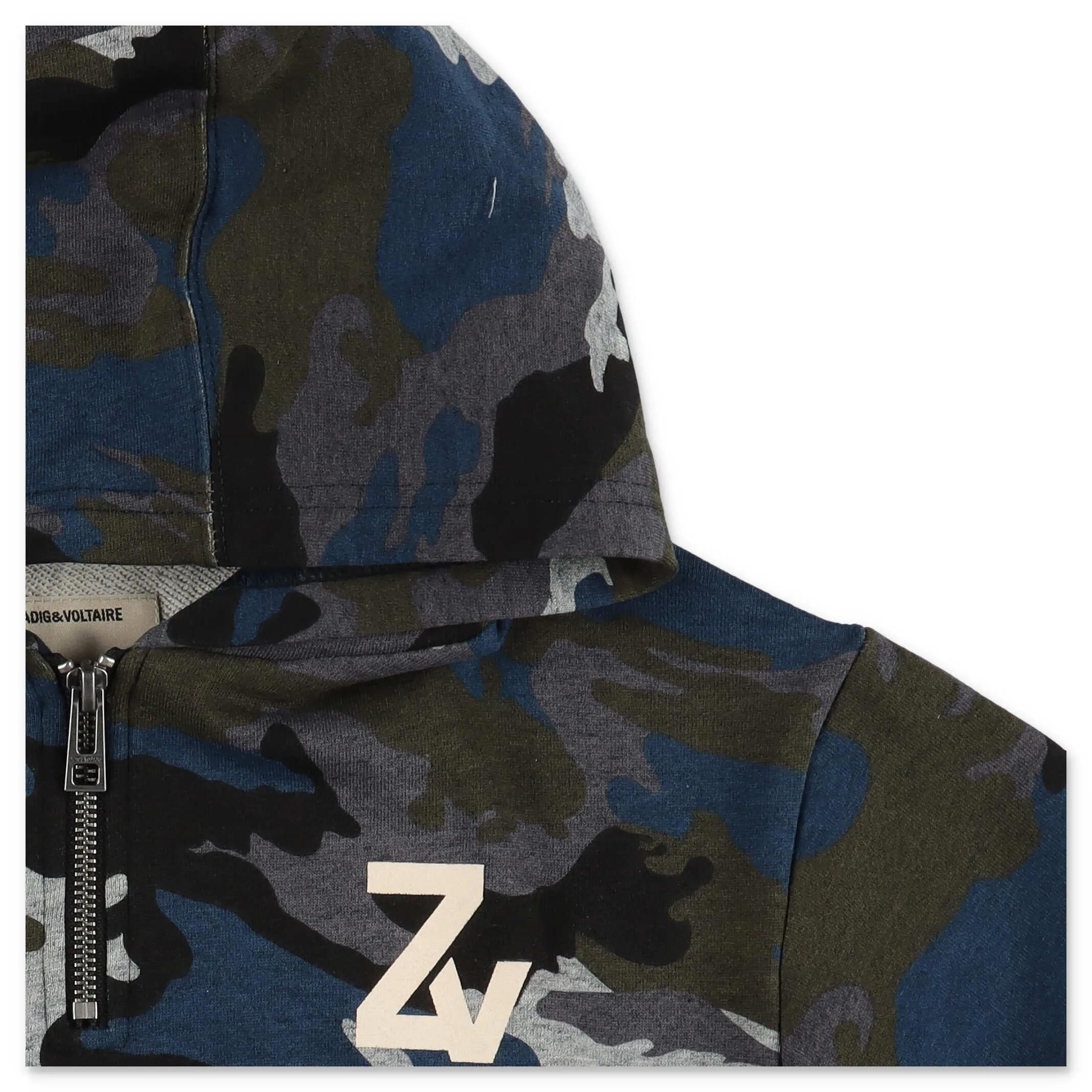 Zadig & Voltaire Kids Camouflage Print Half-Zip Hoodie